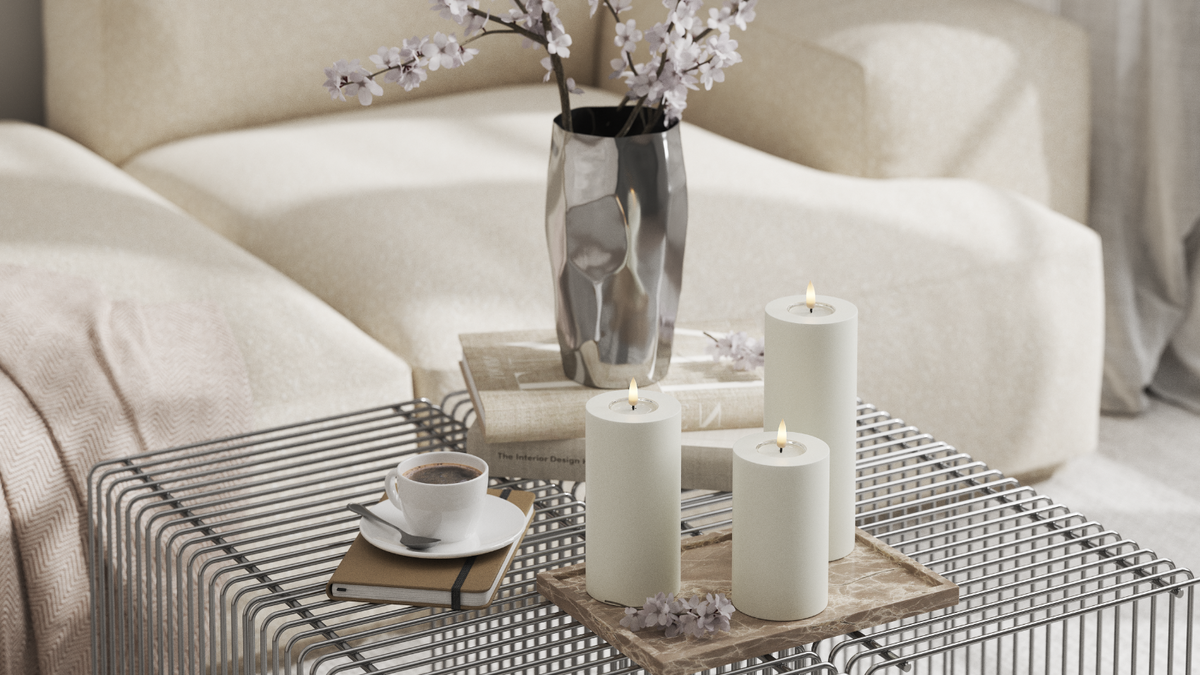 LED de vida real Vela pilar Com design wetlook ™