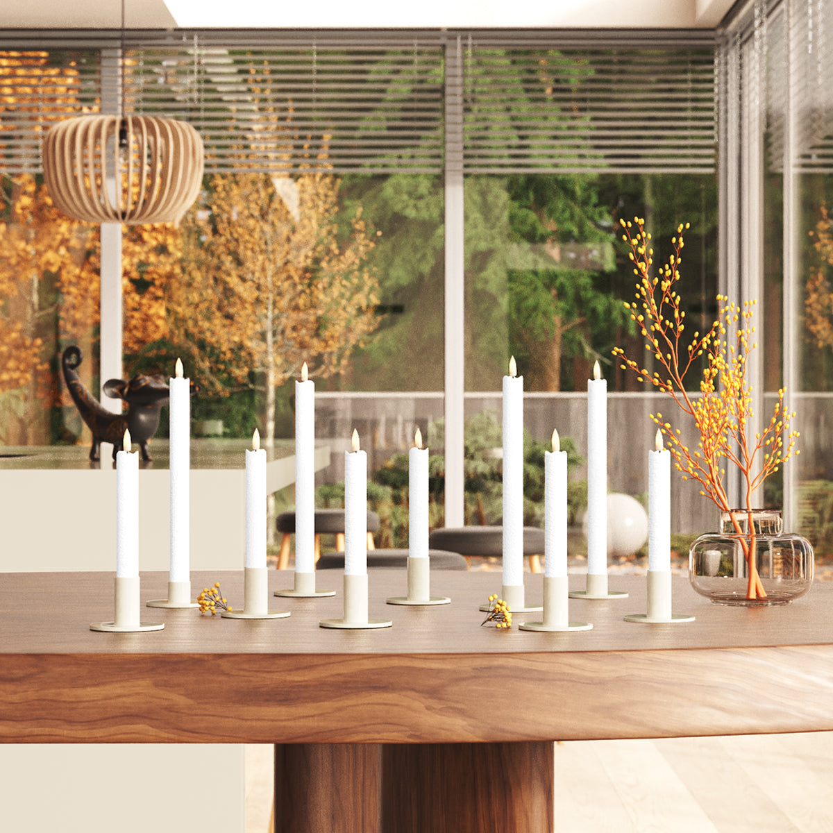 Romantik LED-kroonvalgusti pakett - Valge - 6 tükki 15 cm | 4 tk 24 cm