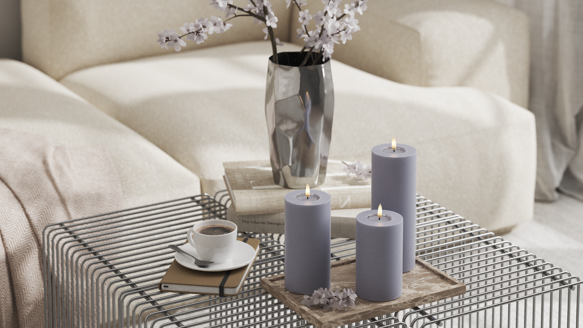 LED de vida real Vela pilar Com design wetlook ™