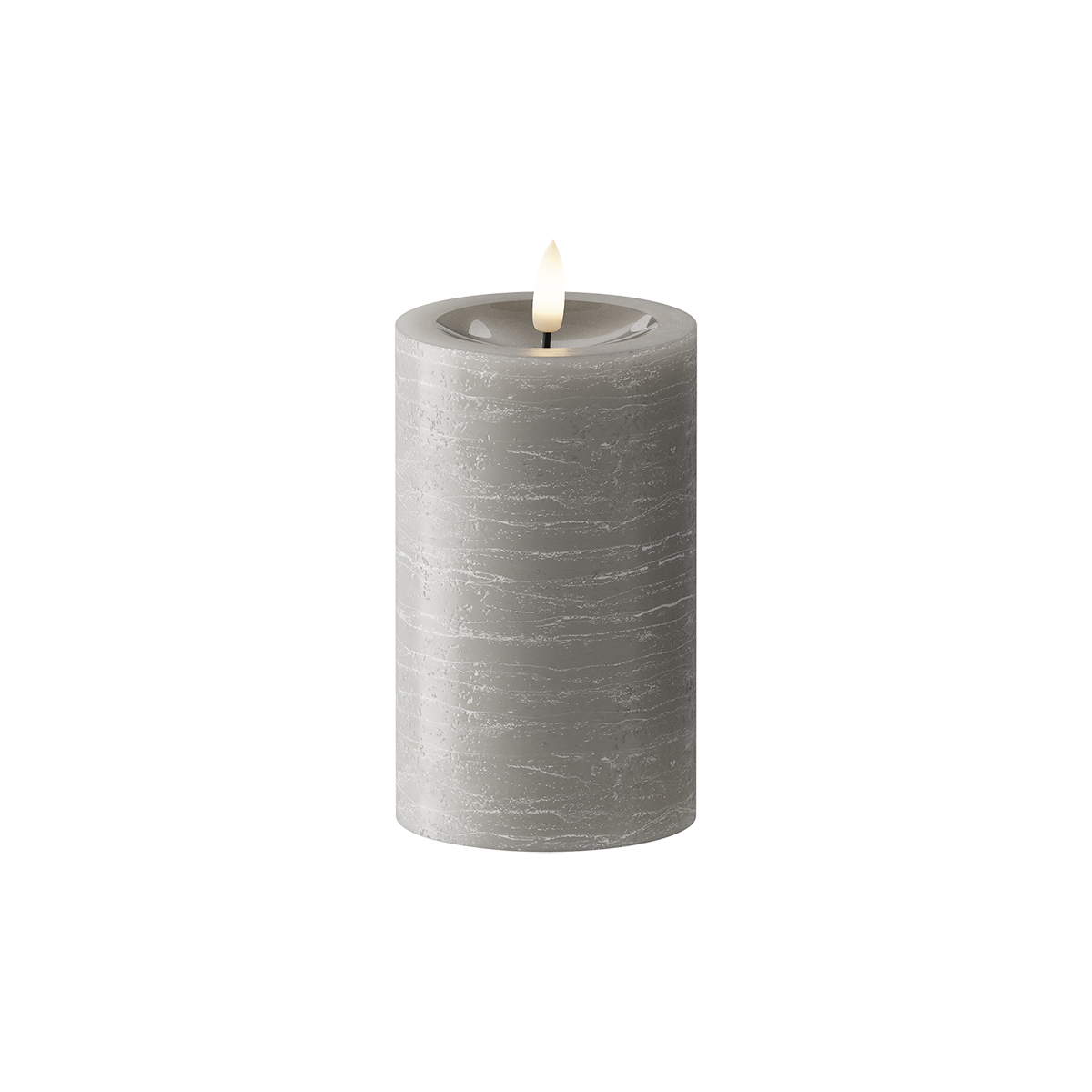 LED Blockljus Ø 7,5 x 12,5 cm Grå