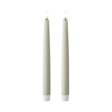 LED Kronlys 2 stk, Ø 2,2 x 25 cm Salviegrønn