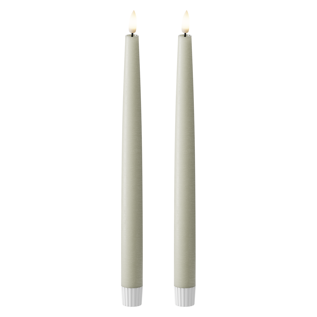 LED Kronlys 2 stk, Ø 2,2 x 29 cm Salviegrønn
