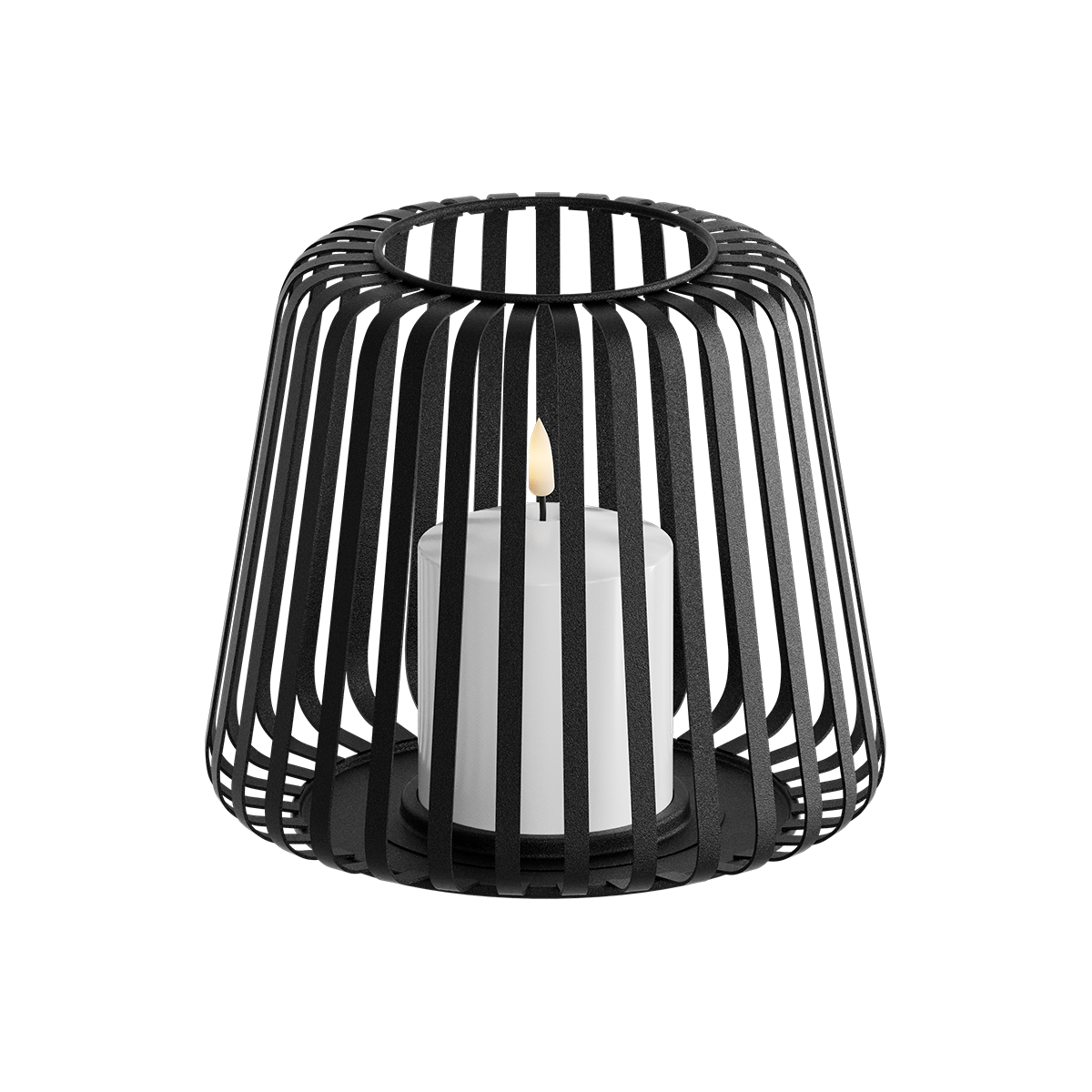 LED latern Ø 20 x 17 cm Must