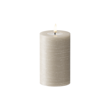 LEDs Vela pilar WetLook Ø 7,5 x 12,5 cm Areia