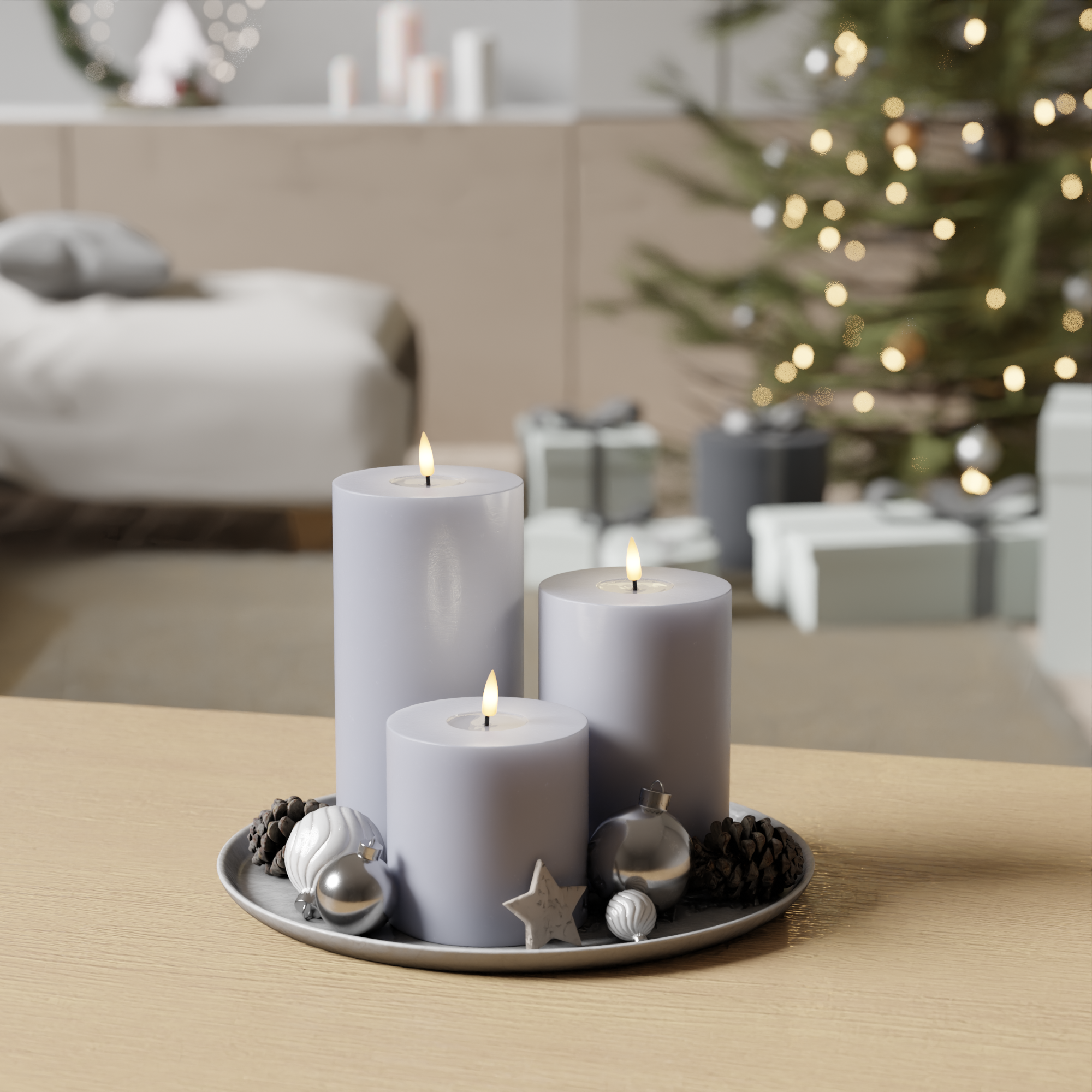 Deluxe Homeart LED plokkvalgusti pakett - Tolmune sinine - 10 x 10, 15 ja 20 cm 1