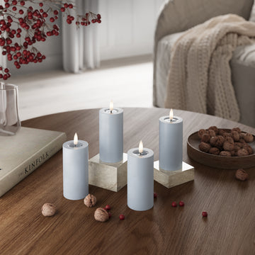 Φώτα μπλοκ LED Ø 5 x 10 cm Ξεθωριασμένο μπλε - 4 τεμ.