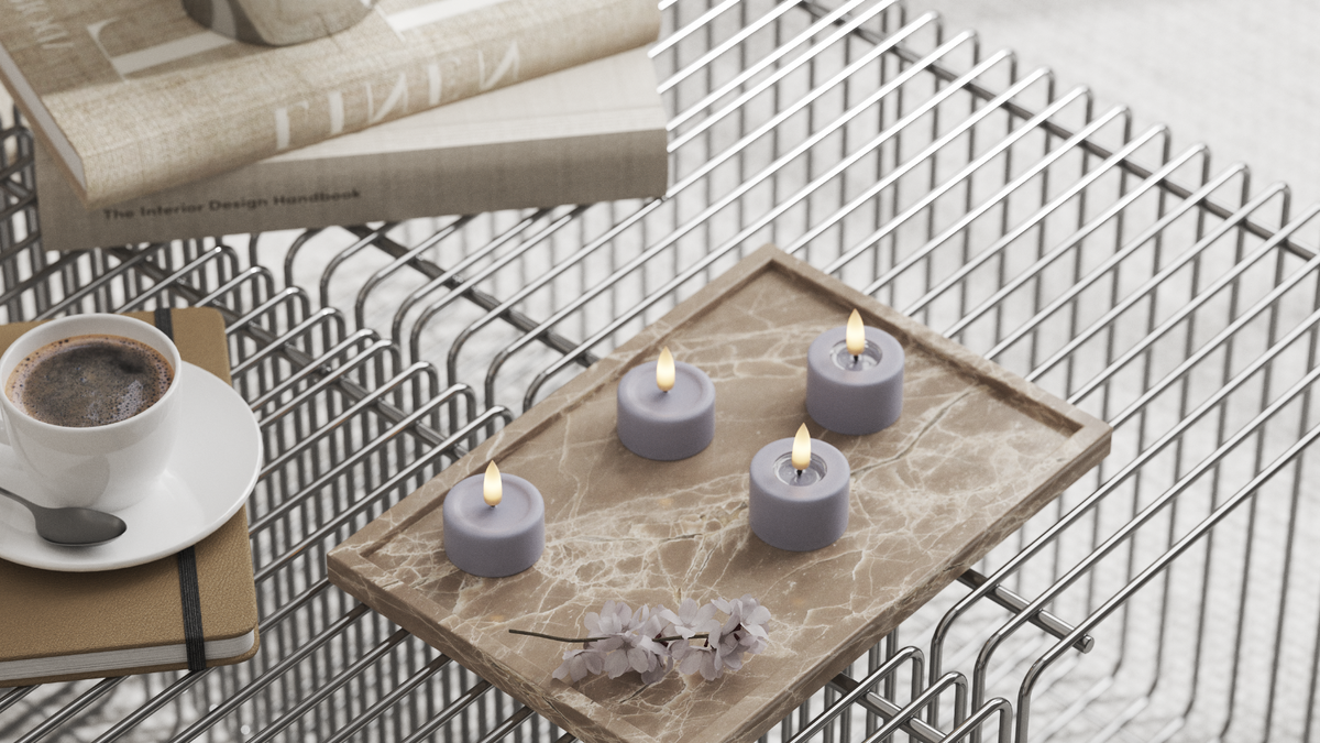 LED Fyrlys med naturtro LED flamme