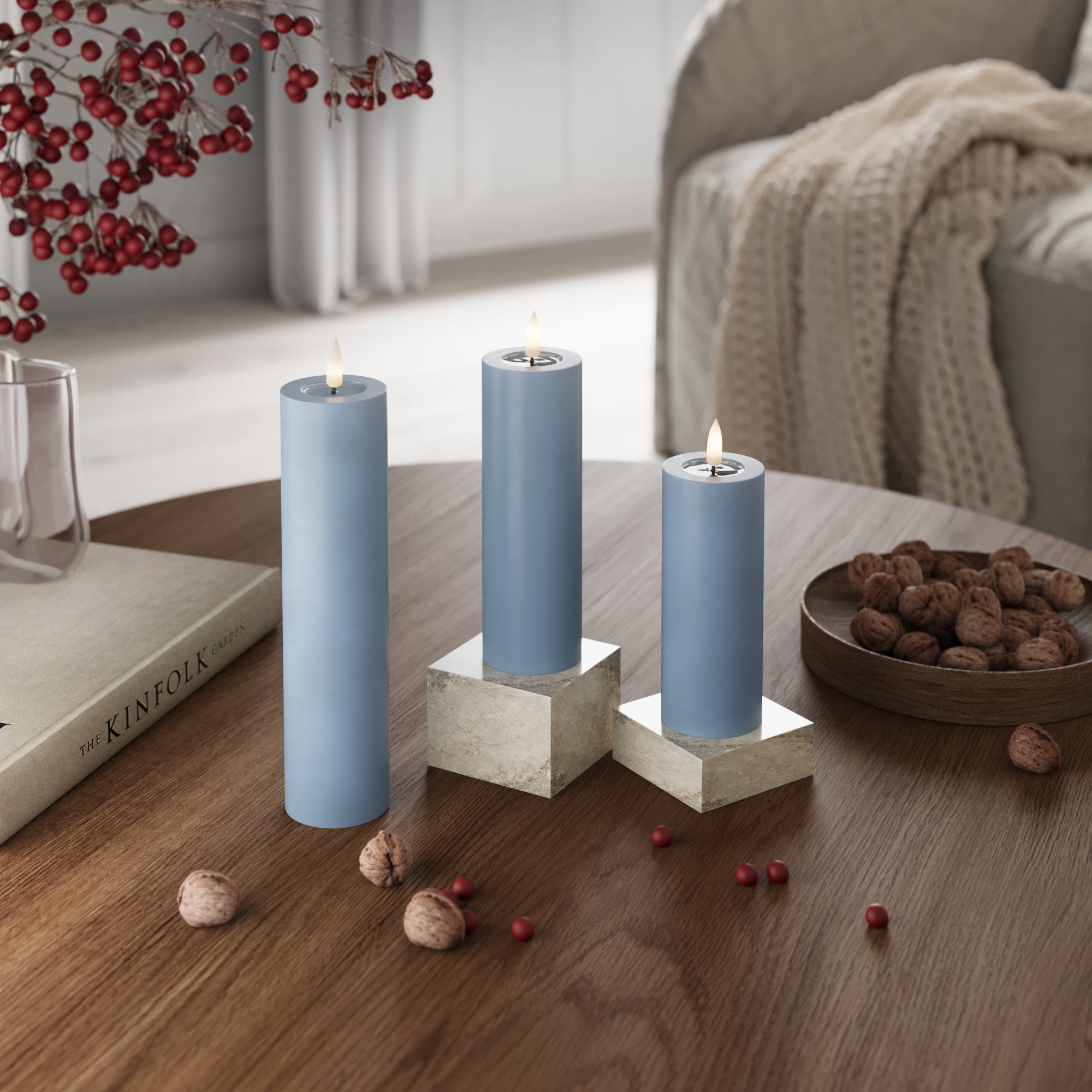 Φωτιστικό μπλοκ LED Ø 5 x 12,5 cm Παγωμένο μπλε - 4 τεμ