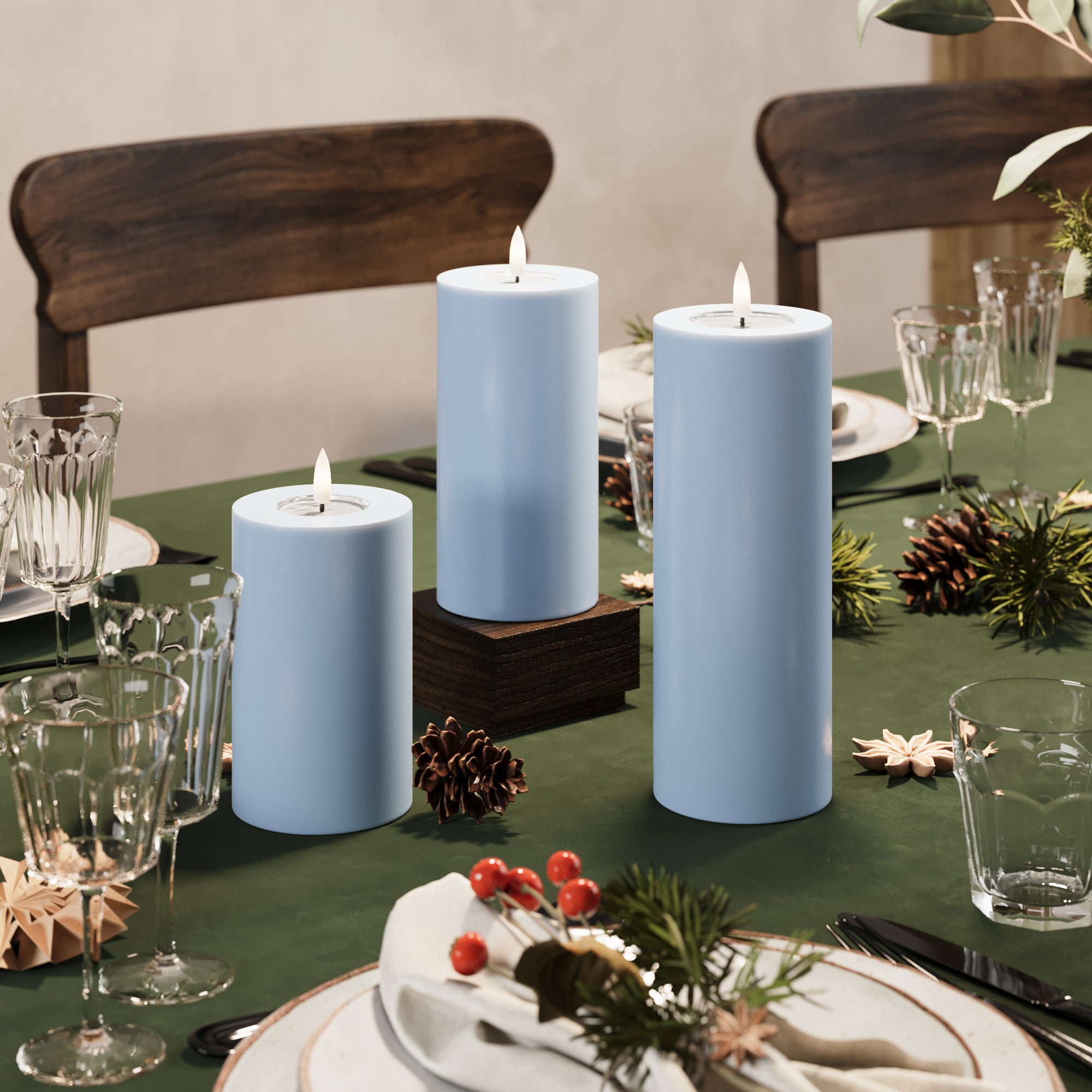 LED blokové světlo Ø 7,5 x 12,5 + 15 + 20 Ledově modrá