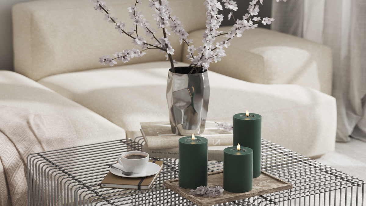 LED Blockljus Med naturtro LED flamma
