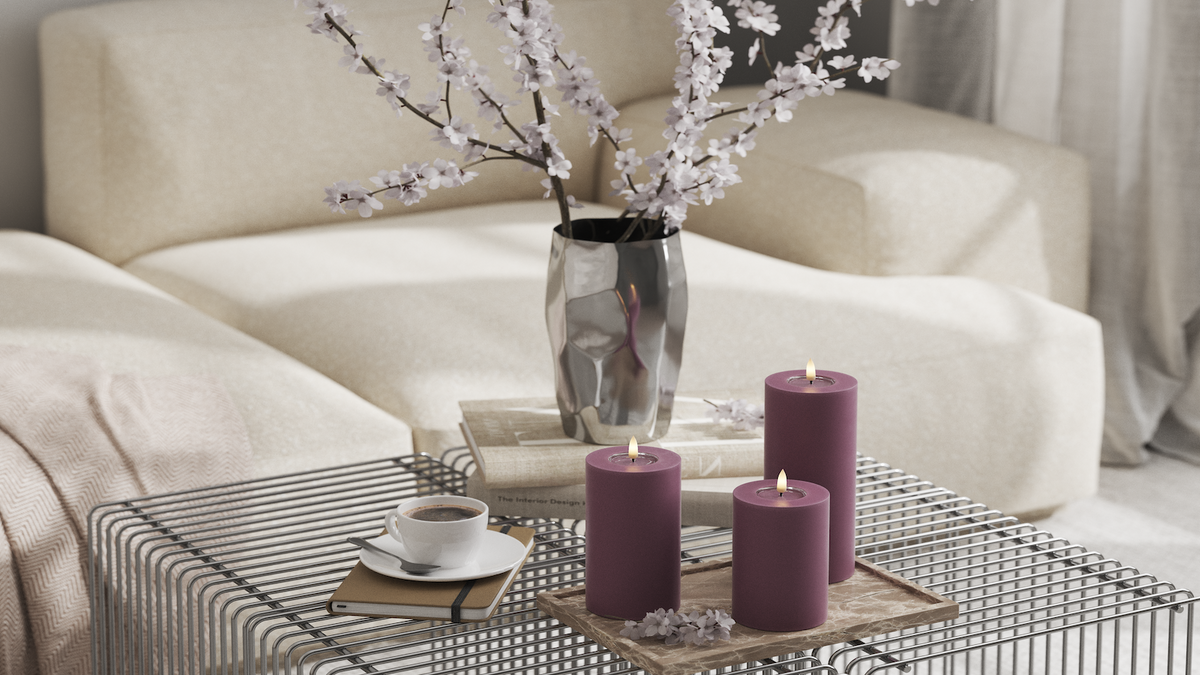 LED Blockljus Med naturtro LED flamma