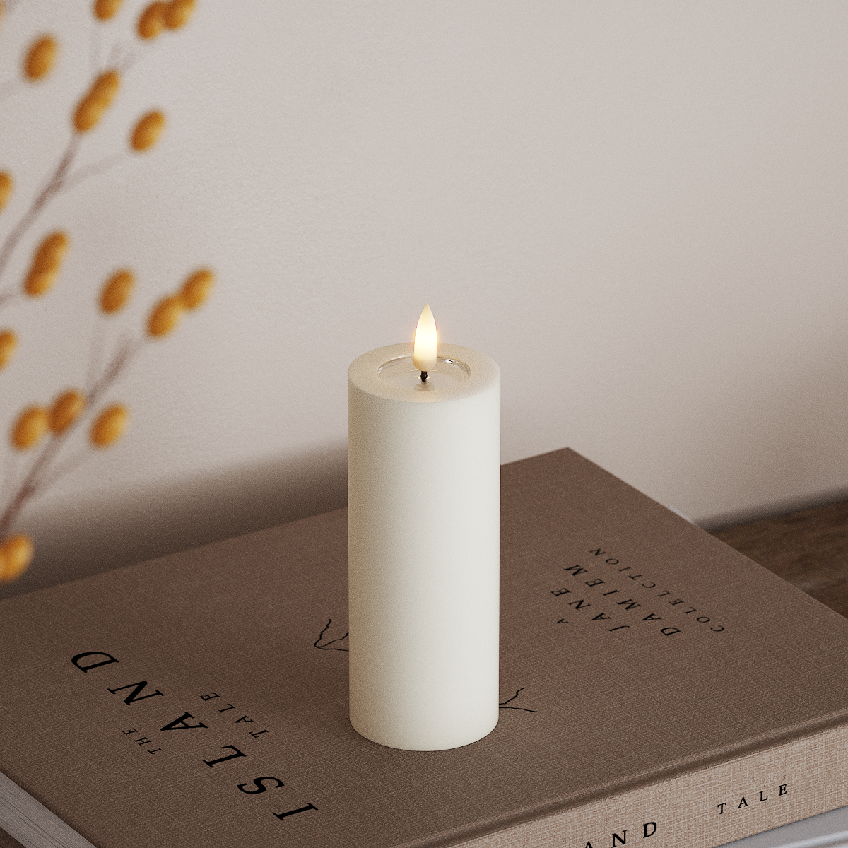 Deluxe Homeart LEDs Vela pilar Ø5 x 12,5cm Branco LEDs Vela pilar 3