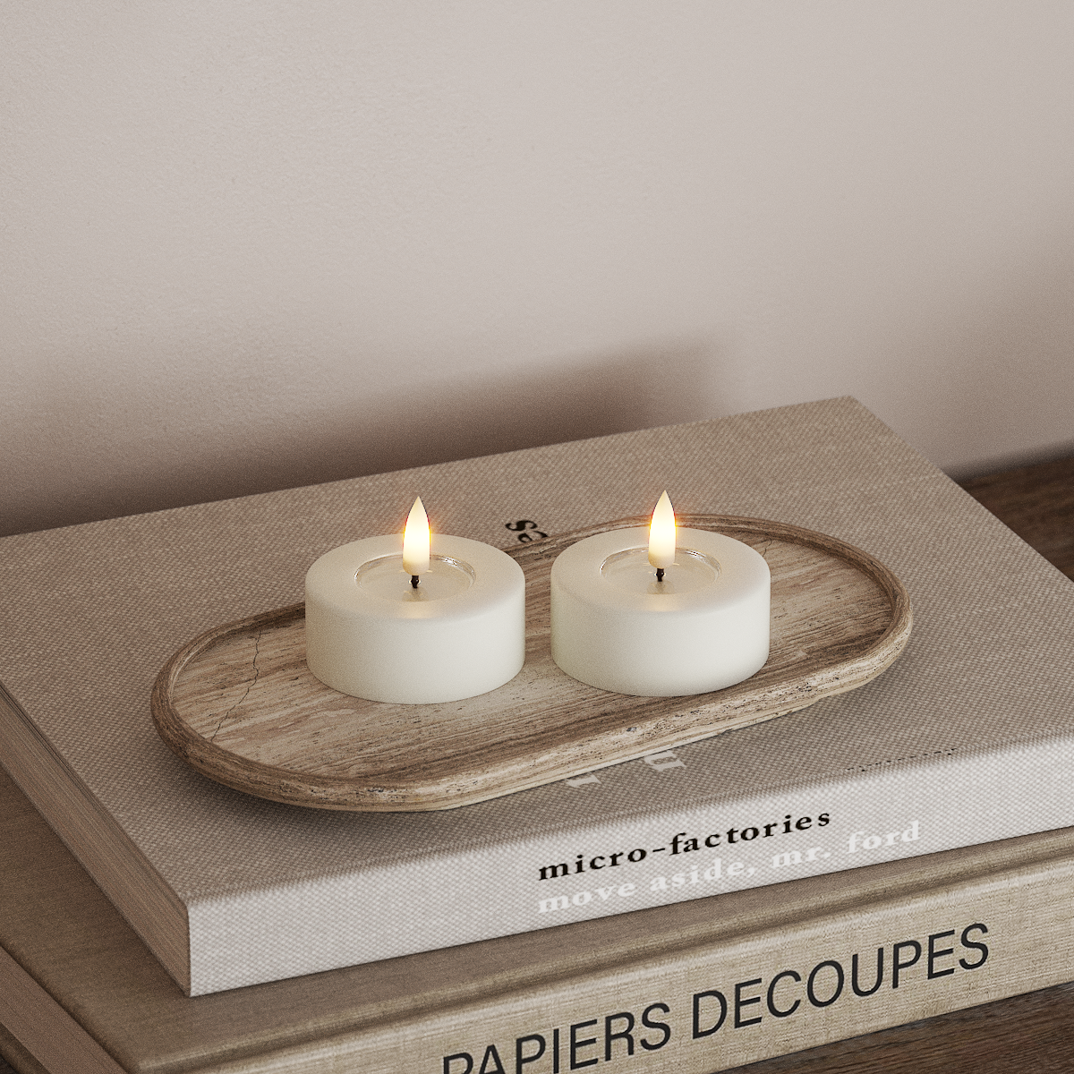 Deluxe Homeart LED Jumbo teeküünlad 2 tk. Suur Valge LED jumbo teevalgusti 3