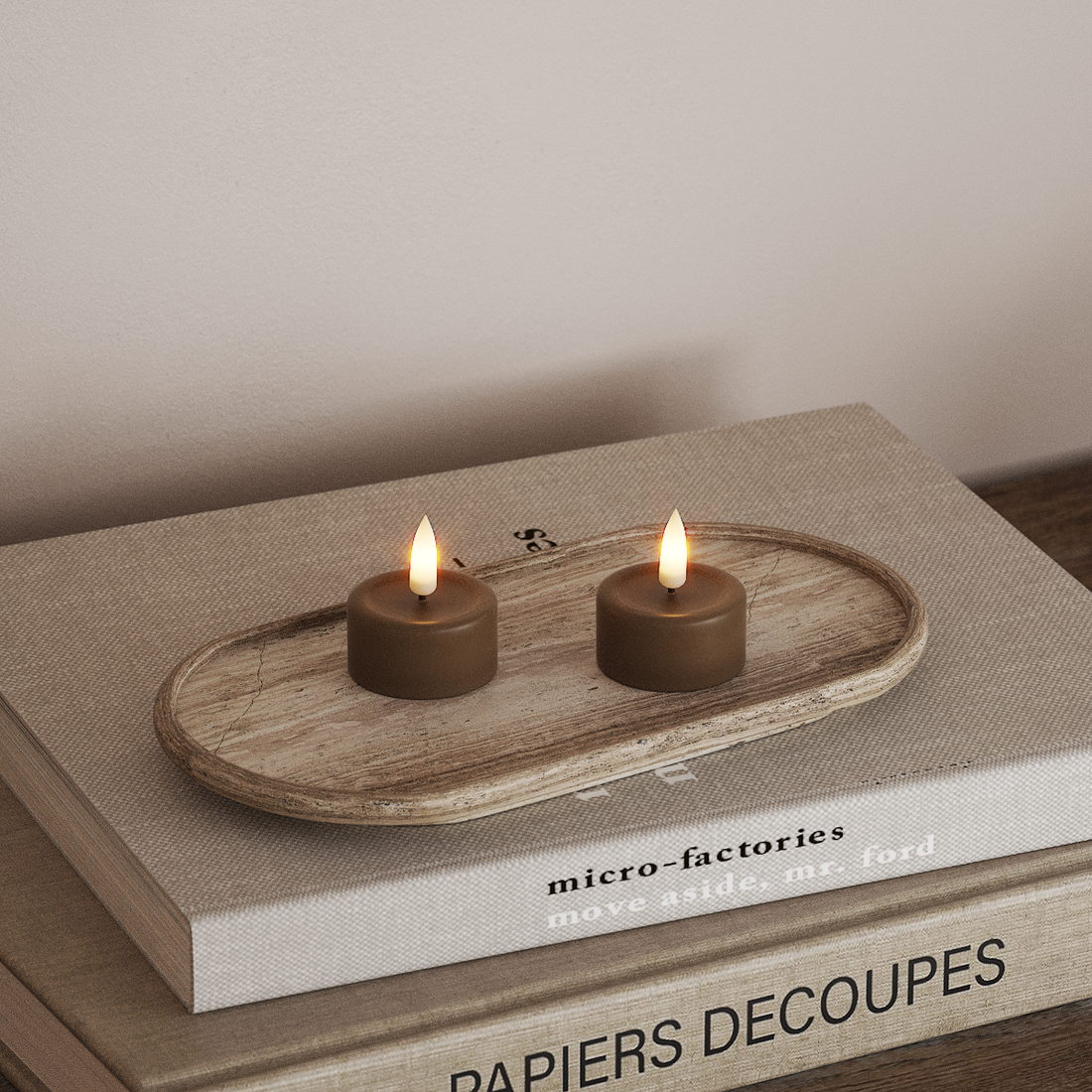 Deluxe Homeart LEDs Vela de chá 2 peças Caramelo LEDs Vela de chá 4