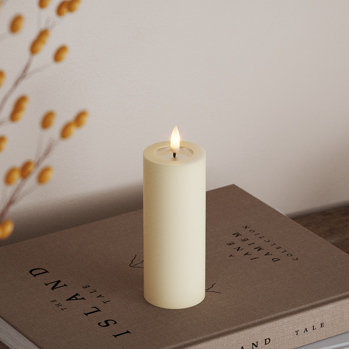 Deluxe Homeart LED blokové světlo Ø 5 x 12,5 cm Krémová LED blokové světlo 3