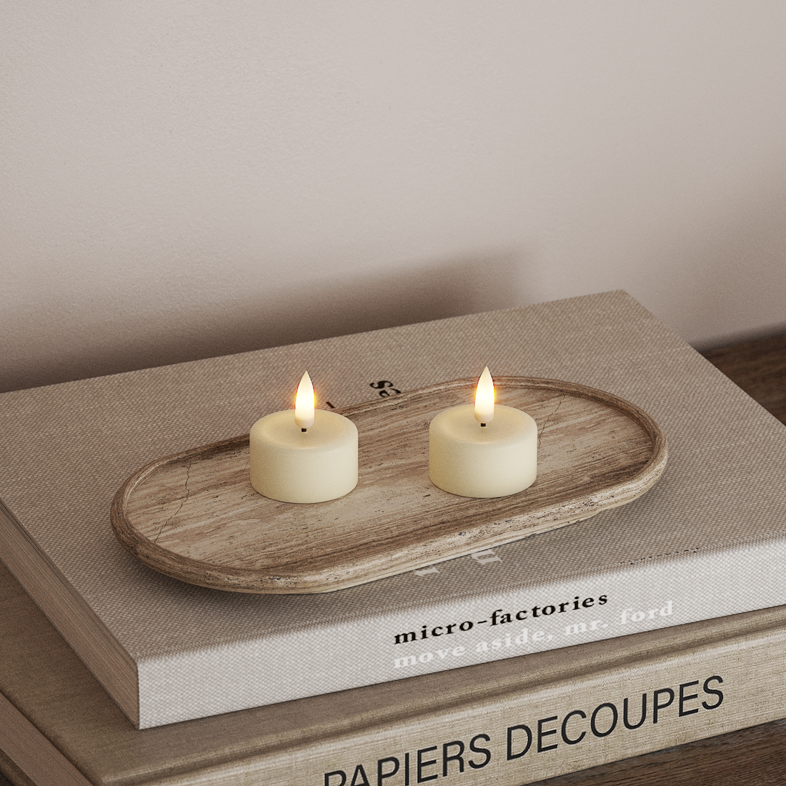 Deluxe Homeart LED Fyrfadslys 2 stk. Cream LED fyrfadslys 4