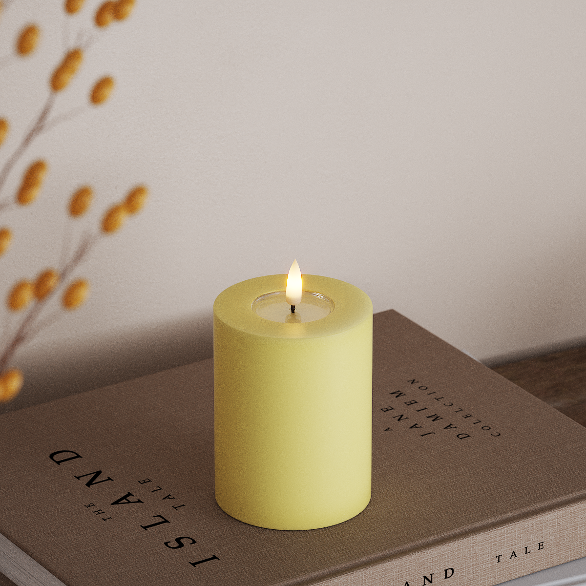 Deluxe Homeart LED blokové světlo Ø 7,5 x 10 cm Světle žlutá LED blokové světlo 3