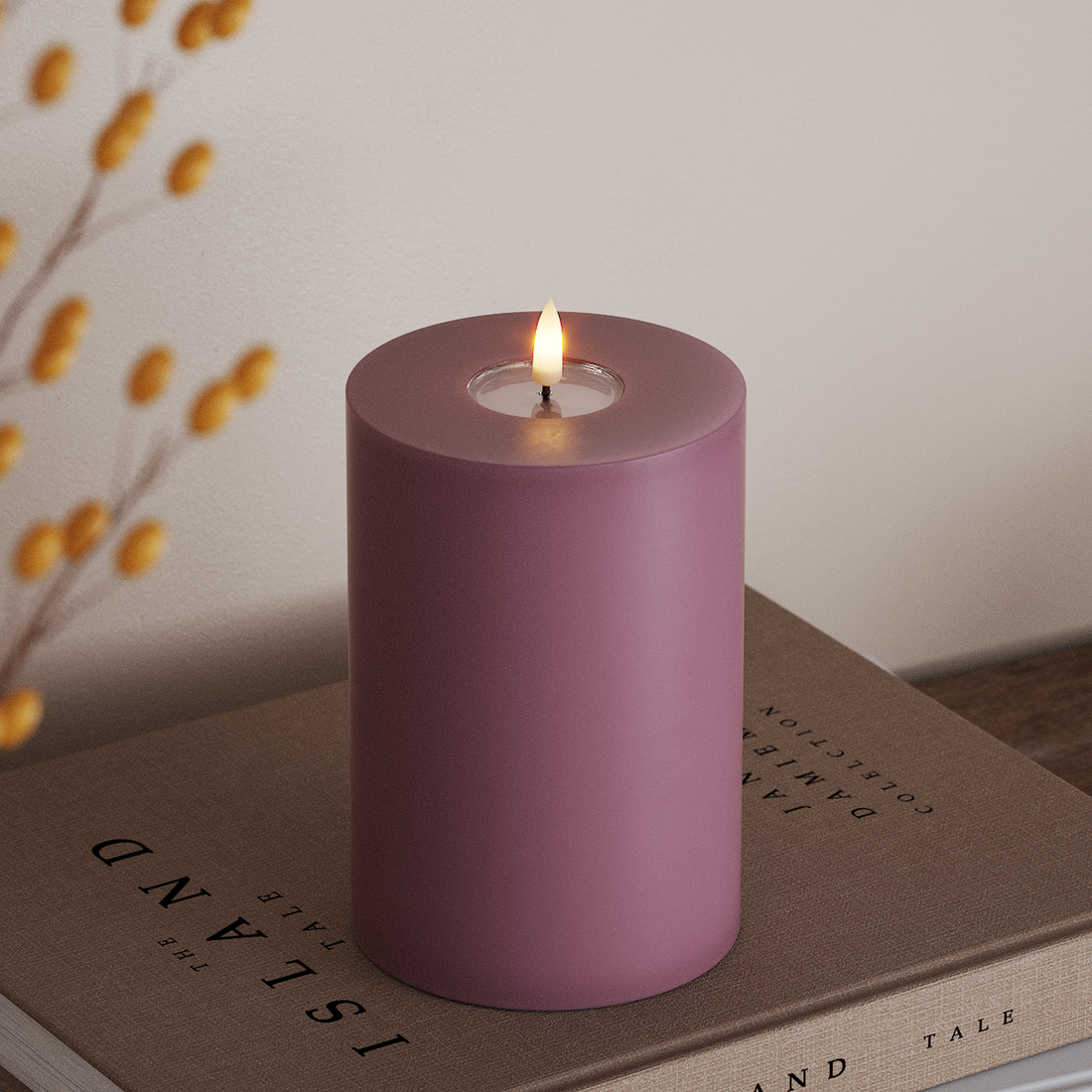 Deluxe Homeart LEDs Vela pilar Ø10x15cm Roxo claro LEDs Vela pilar 4