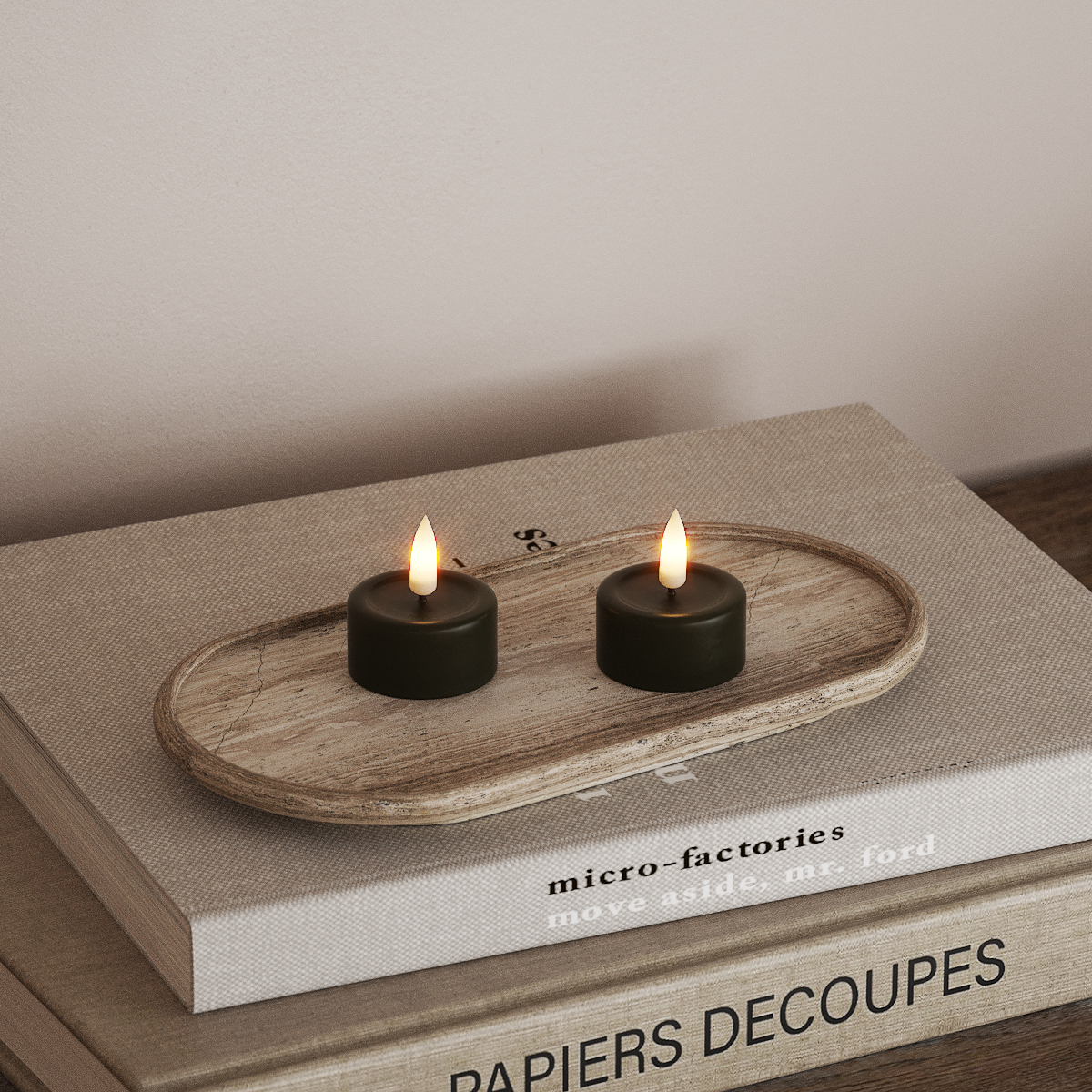 Deluxe Homeart LED čajová svíčka 2ks. Tmavě zelená LED čajová svíčka 3