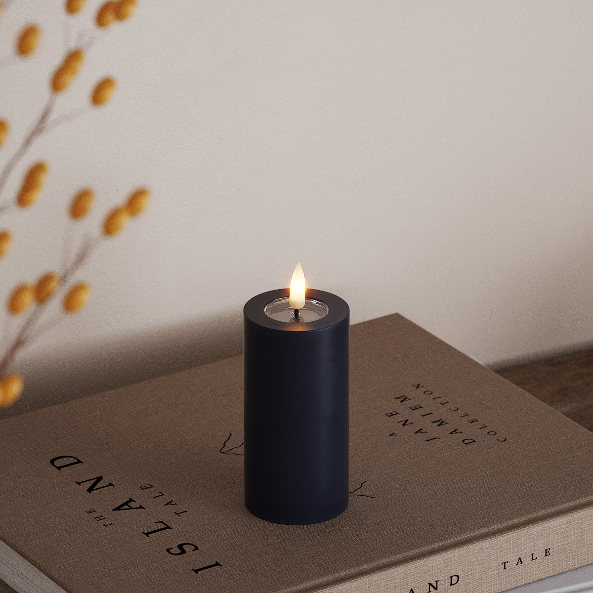 Deluxe Homeart LEDs Vela pilar Ø5x10cm Azul real LEDs Vela pilar 3