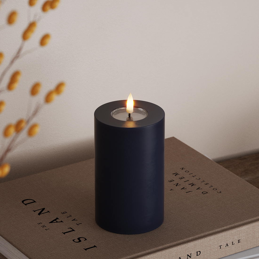 Deluxe Homeart LED Blockljus Ø 7,5 x 12,5 cm Kungsblå LED Blockljus 4