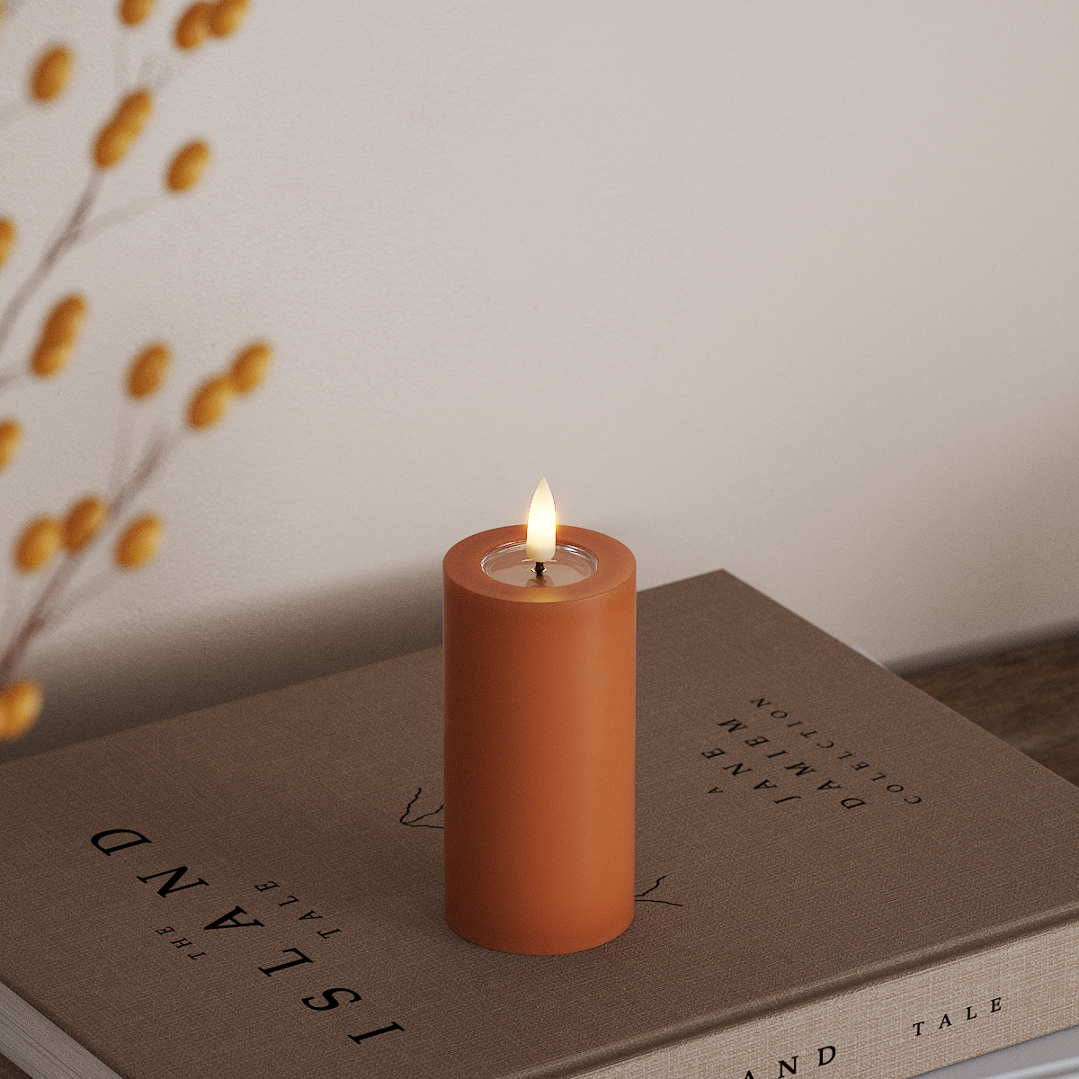 Deluxe Homeart LED Blokklys Ø 5 x 10 cm Oransje LED blokklys 3