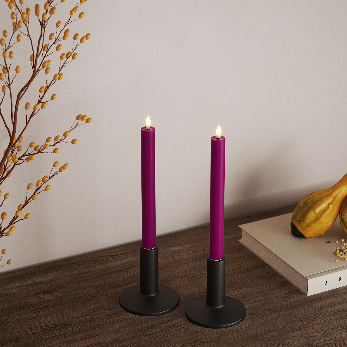 Deluxe Homeart LED φωτιστικό κορώνας 2 τμχ, Ø 2 x 24 cm Βιολετί Φως κορώνας LED 3