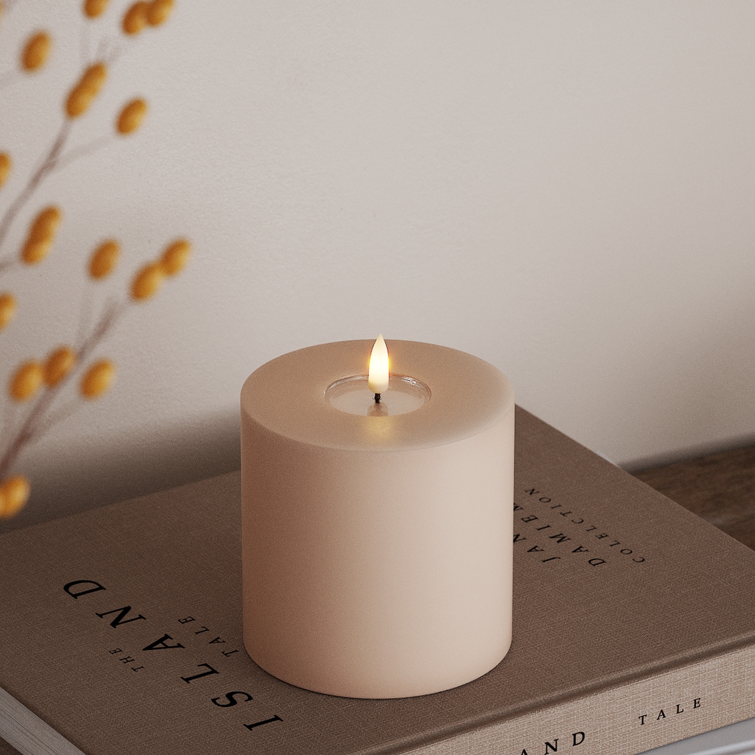 Deluxe Homeart LEDs Vela pilar Ø 10 x 10 cm Rosa LEDs Vela pilar 4
