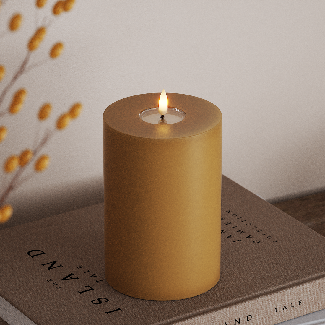Deluxe Homeart LEDs Vela pilar Ø10x15cm Caril LEDs Vela pilar 4