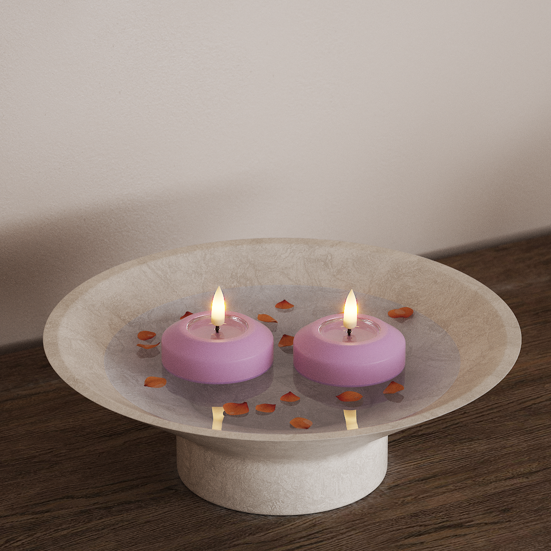 Deluxe Homeart LEDs Vela flutuante Ø 6,1 cm 2 peças Lavanda LEDs Vela flutuante 4