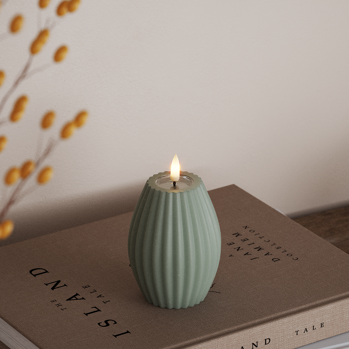 Deluxe Homeart LED drážkové světlo D 7,5 x V 10 cm Šalvějově zelená LED drážkové světlo 3