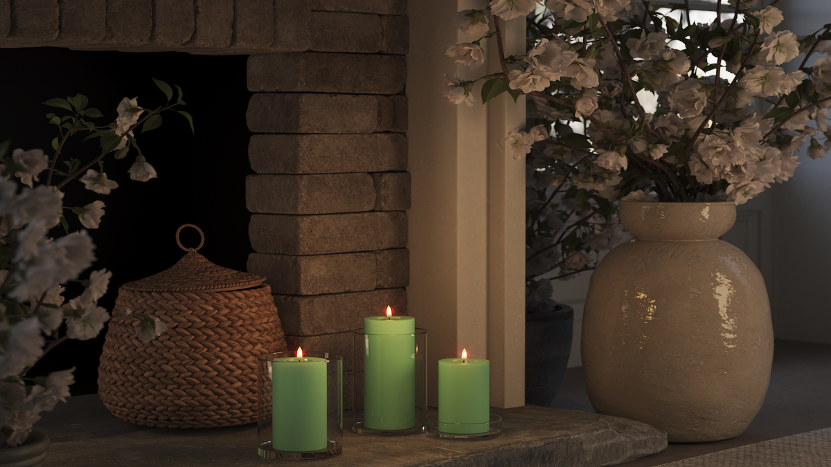 LED Blockljus Med naturtro LED flamma