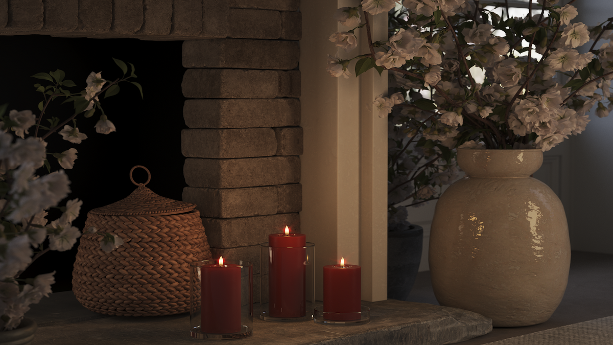 LED Blockljus Med naturtro LED flamma