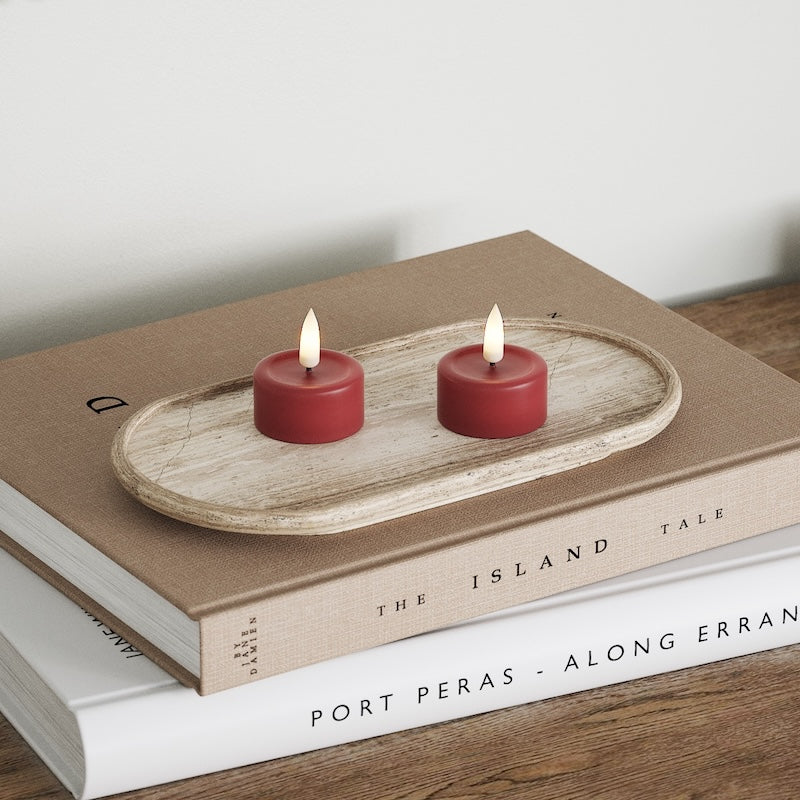 Deluxe Homeart Φωτιστικό τσαγιού LED 2 τεμ. Μπορντό