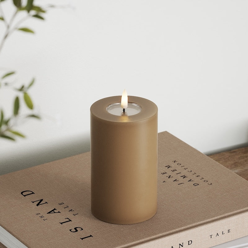 Deluxe Homeart Φωτιστικό μπλοκ LED Ø 7,5 x 12,5 cm Καραμέλα