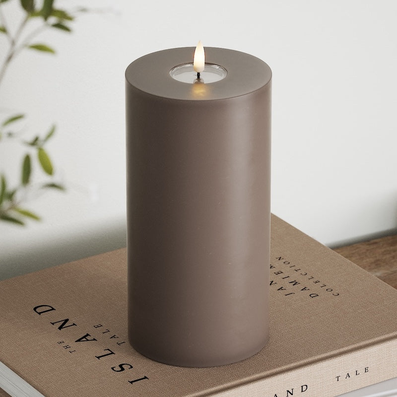 Deluxe Homeart Φωτιστικό μπλοκ LED Ø 10 x 20 cm Μόκα