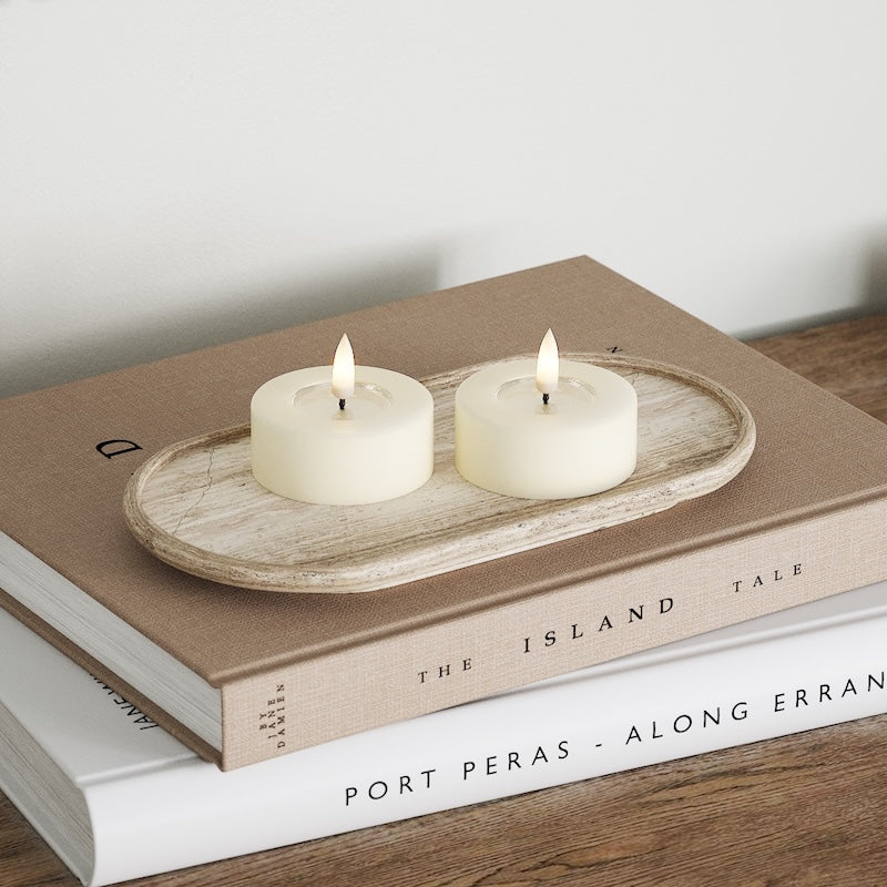 Deluxe Homeart LED Jumbo čajové svíčky 2 ks. (Velký) Světle růžová