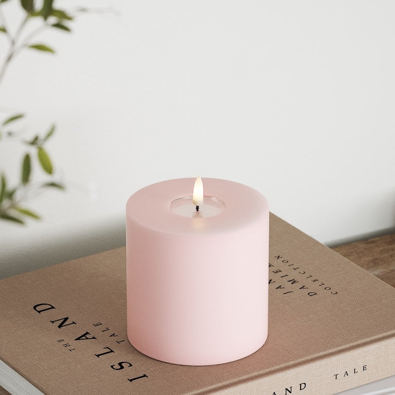 Deluxe Homeart LEDs Vela pilar Ø 10 x 10 cm Rosa claro