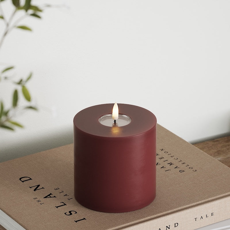 Deluxe Homeart LED blokové světlo Ø 10 x 10 cm Burgundská