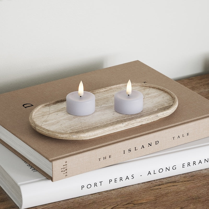 Deluxe Homeart LED Telys 2 stk. Støvet blå