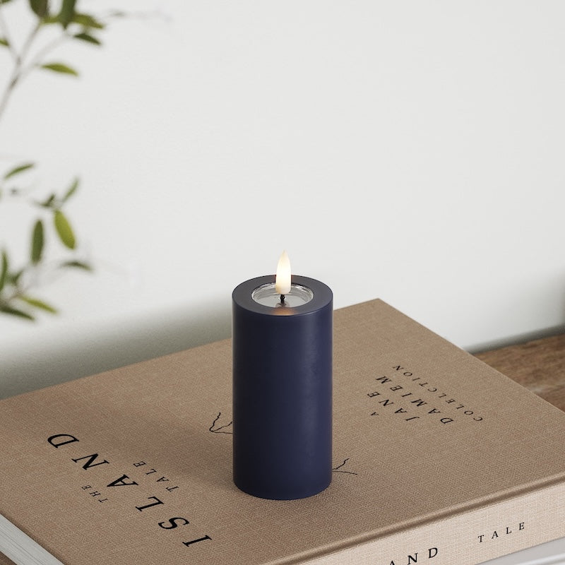 Deluxe Homeart LEDs Vela pilar Ø5x10cm Azul real