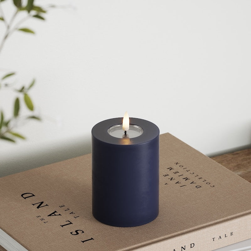 Deluxe Homeart Φωτιστικό μπλοκ LED Ø 7,5 x 10 cm Βασιλικό μπλε