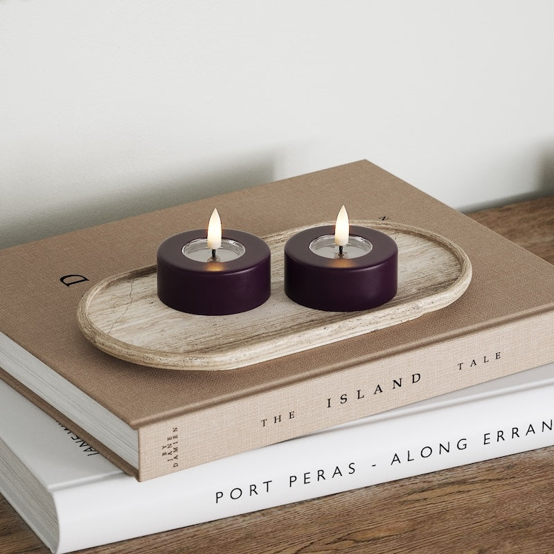 Deluxe Homeart LED Jumbo čajové svíčky 2 ks. (Velký) Šedá