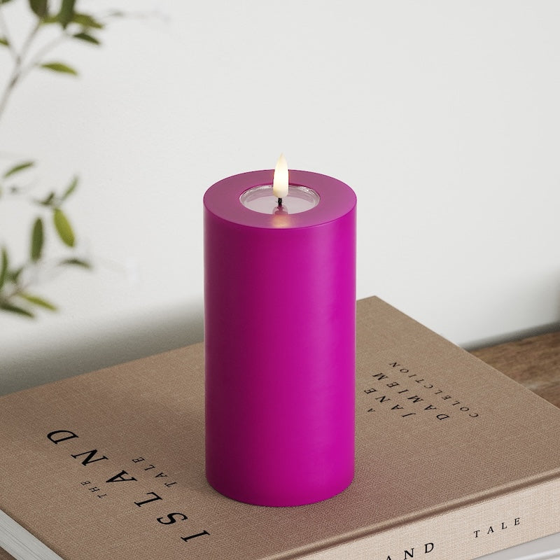 Deluxe Homeart Φωτιστικό μπλοκ LED Ø 7,5 x 15 cm Βιολετί