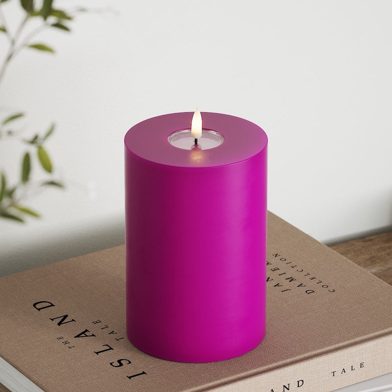 Deluxe Homeart Φωτιστικό μπλοκ LED Ø 10 x 15 cm Βιολετί