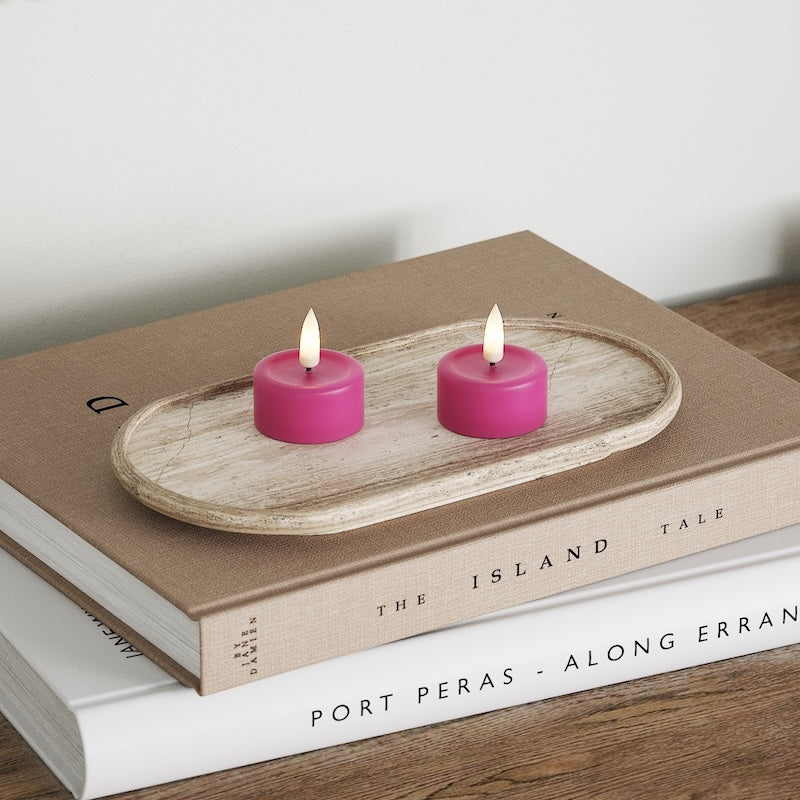 Deluxe Homeart Φωτιστικό τσαγιού LED 2 τεμ. Μαγέντα