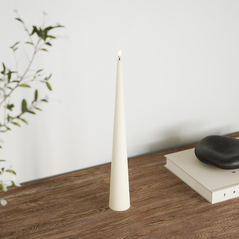 Deluxe Homeart Kjeglelys D 5 x H 38 cm Krem