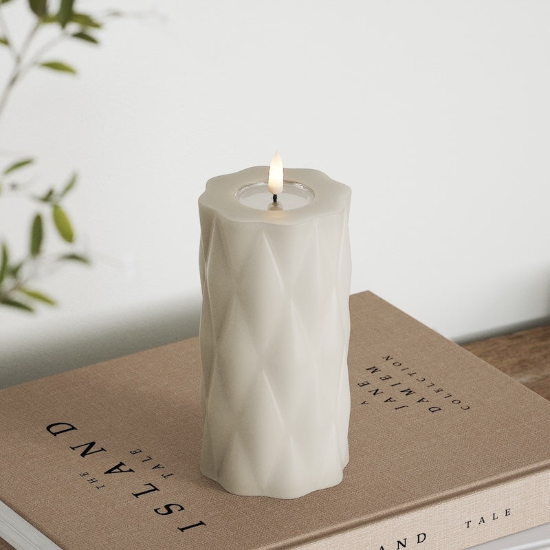 Deluxe Homeart Harlequin Φωτιστικό μπλοκ LED Ø 7,5 x 15 cm Άμμος