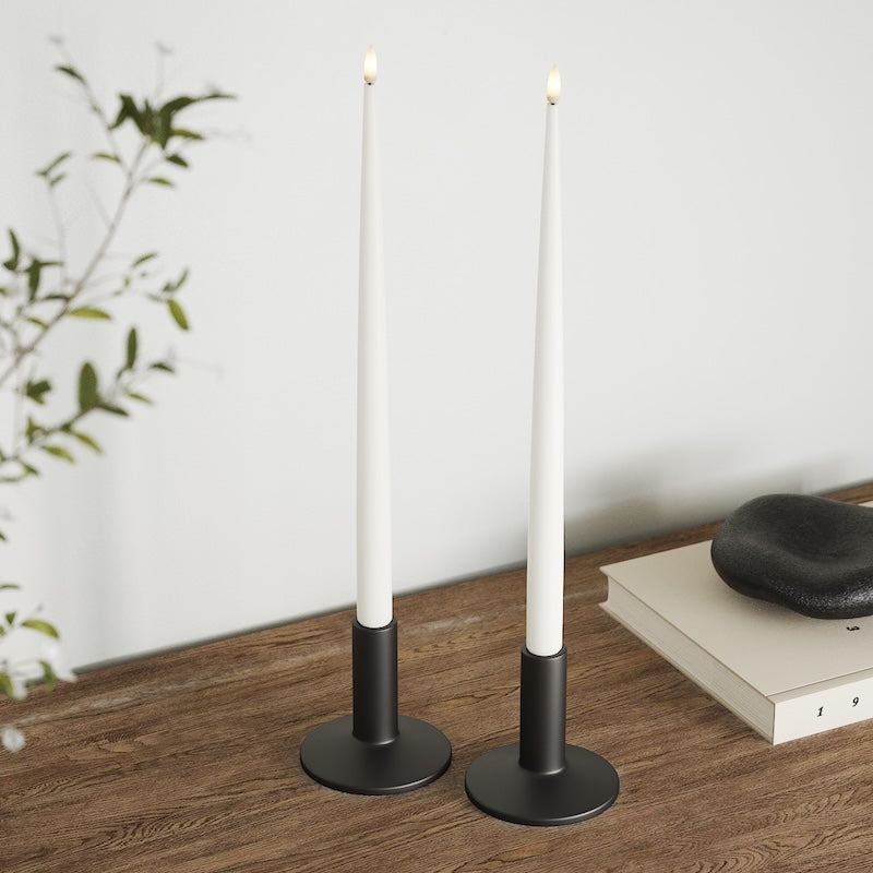 Deluxe Homeart Φωτιστικό κεριού LED με Λάκα, 2 τμχ 38 cm Λευκό Φως κεριού LED 2