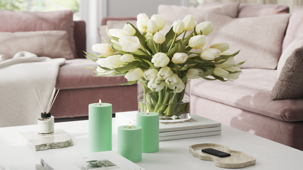 Naturlig tro LED Blockljus Med WetLook ™ -design